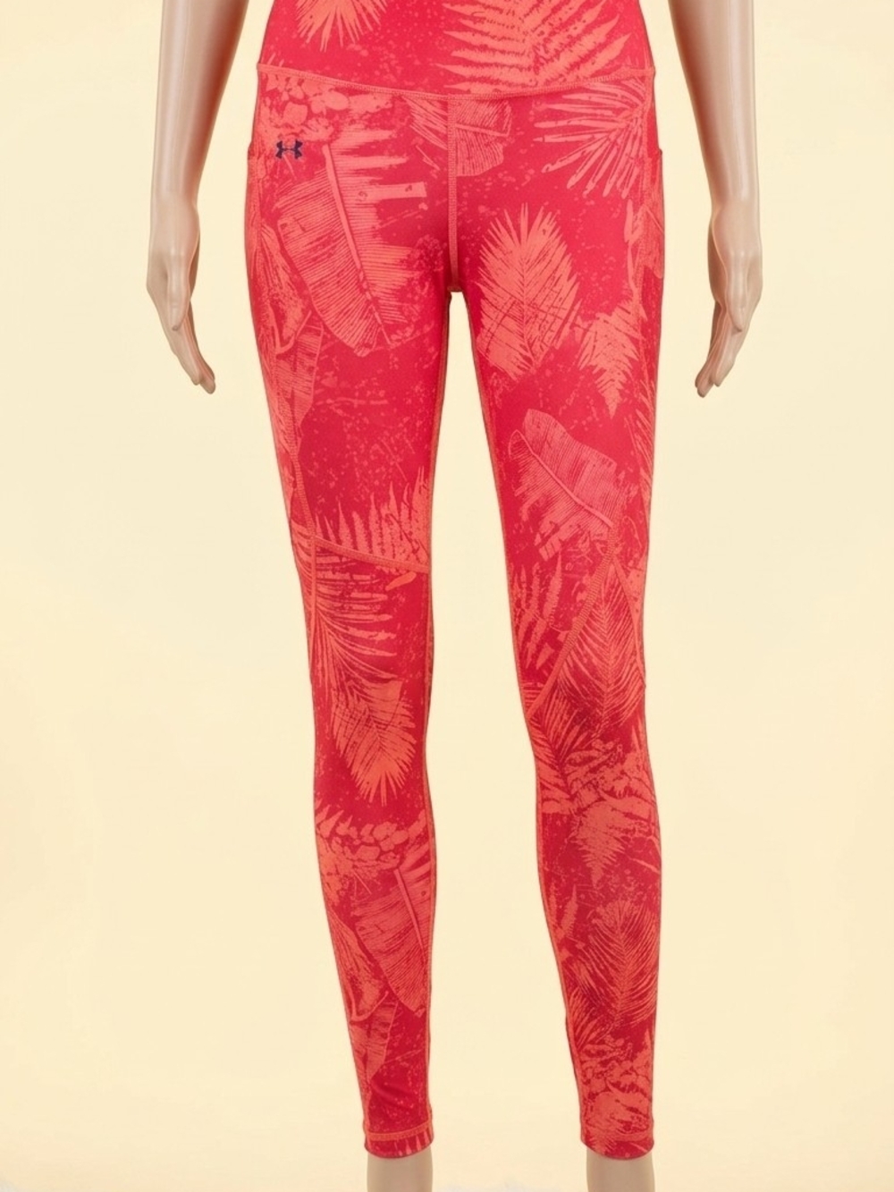 Under Armour Coral Palm-Print Women's Leggings Size L